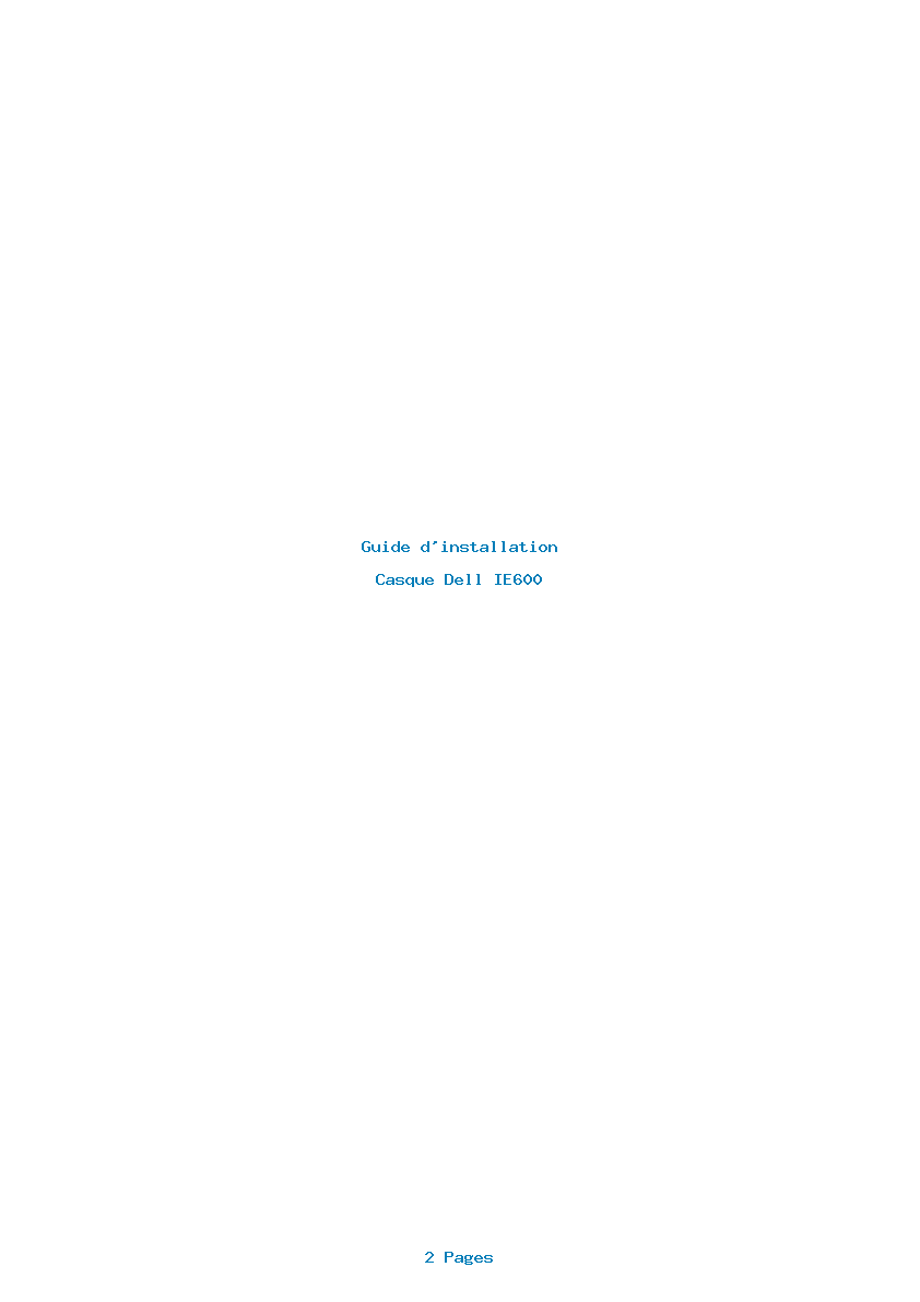Page 1 de la notice Guide d'installation Dell IE600