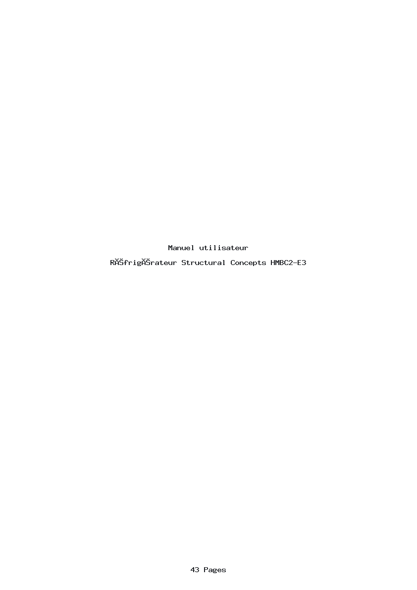Page 1 de la notice Manuel utilisateur Structural Concepts HMBC2-E3