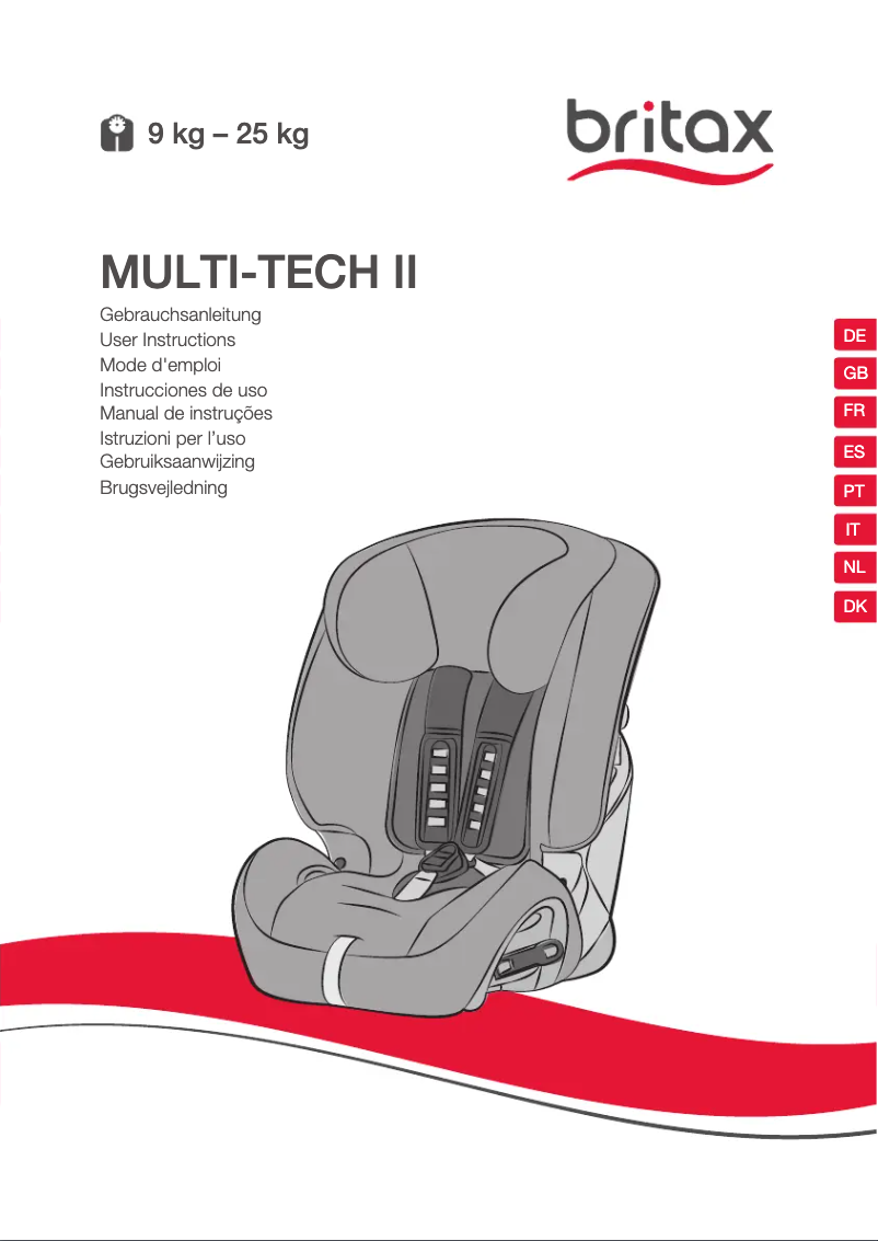 Page 1 de la notice Manuel utilisateur Britax-Römer Multi-Tech II