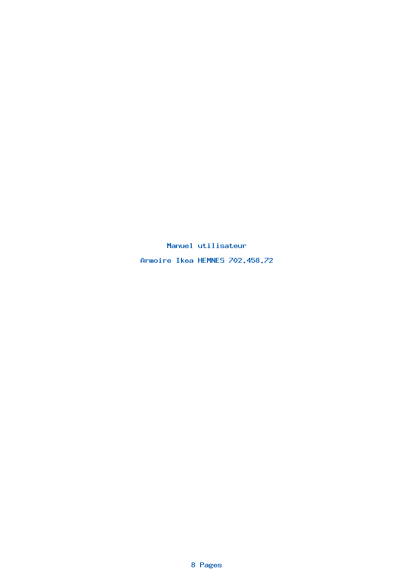 Page 1 de la notice Manuel utilisateur Ikea HEMNES 702.458.72