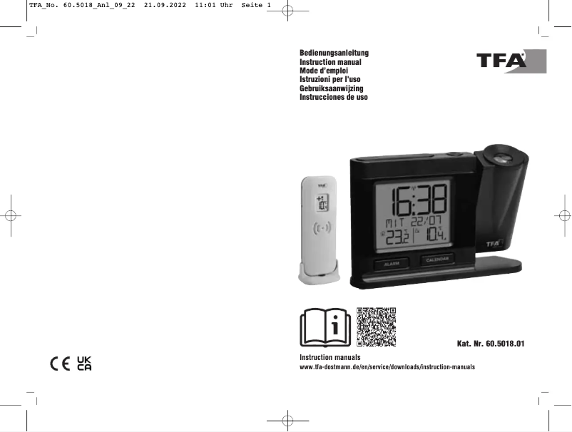 Page 1 de la notice Manuel utilisateur TFA 60.5018.01