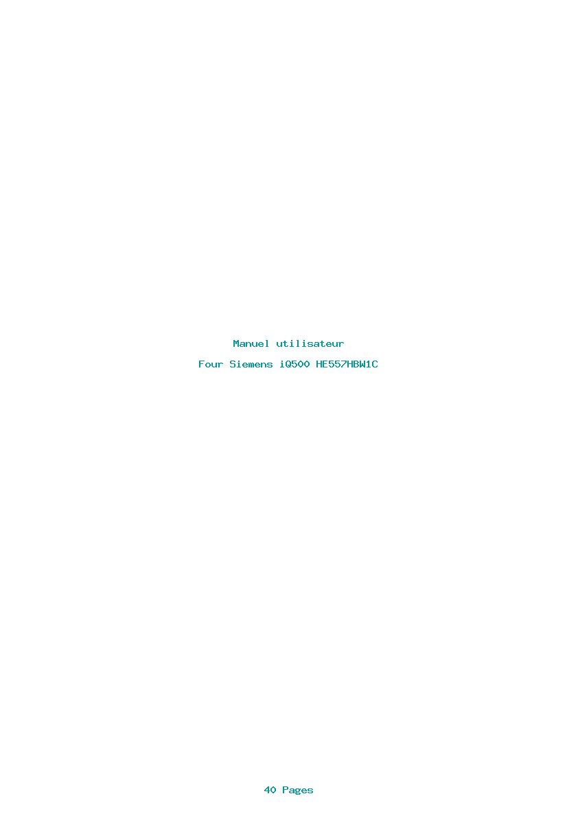 Page 1 de la notice Manuel utilisateur Siemens iQ500 HE557HBW1C