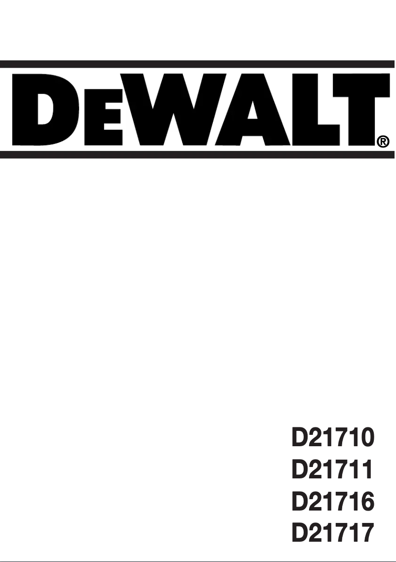 Page 1 de la notice Manuel utilisateur DeWalt D21710