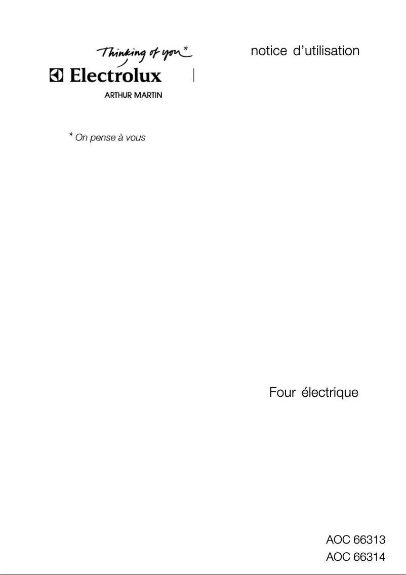Página 1 del manual Manual de usuario Arthur Martin-Electrolux AOC 66313 X