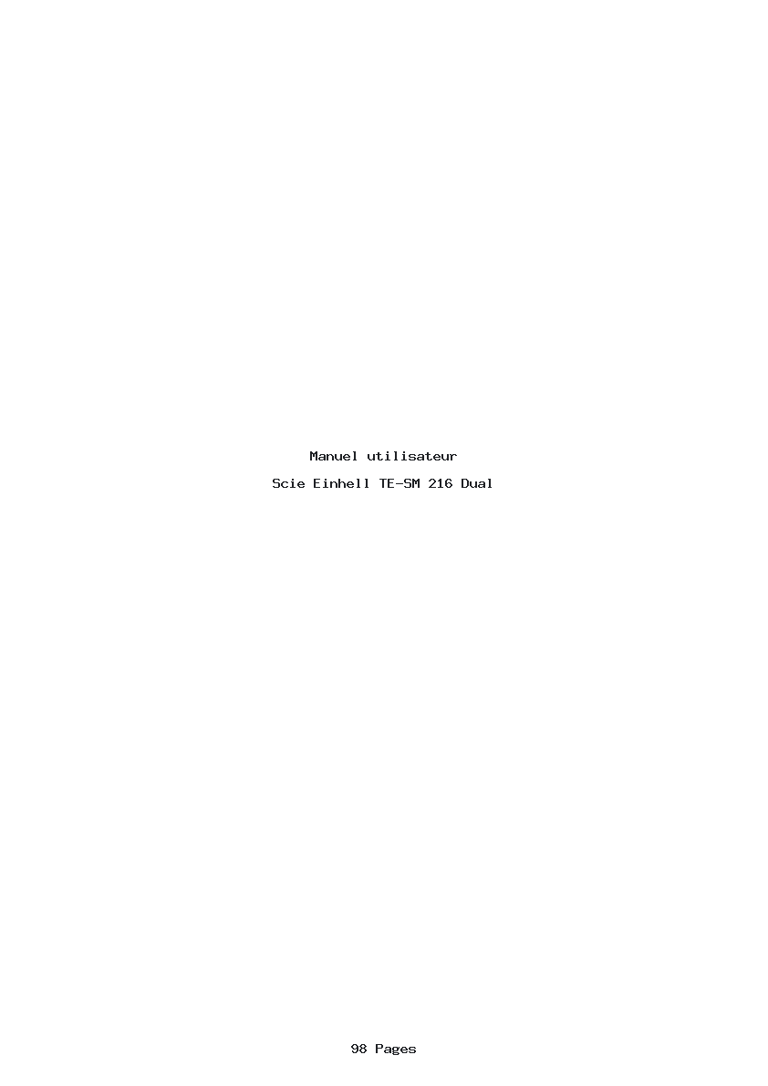 Page 1 de la notice Manuel utilisateur Einhell TE-SM 216 Dual
