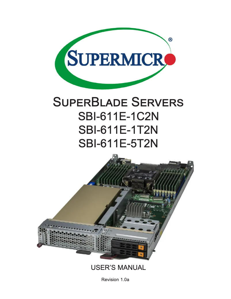 Page 1 de la notice Manuel utilisateur Supermicro SuperBlade SBI-611E-1C2N