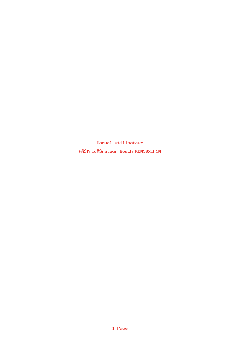 Page 1 de la notice Manuel utilisateur Bosch KDN56XIF1N