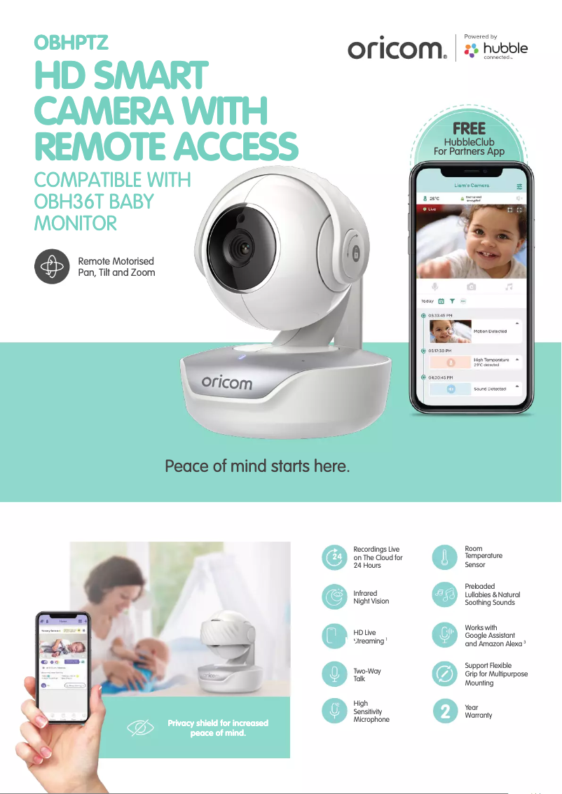 Página 1 del manual Ficha técnica Oricom OBHPTZ