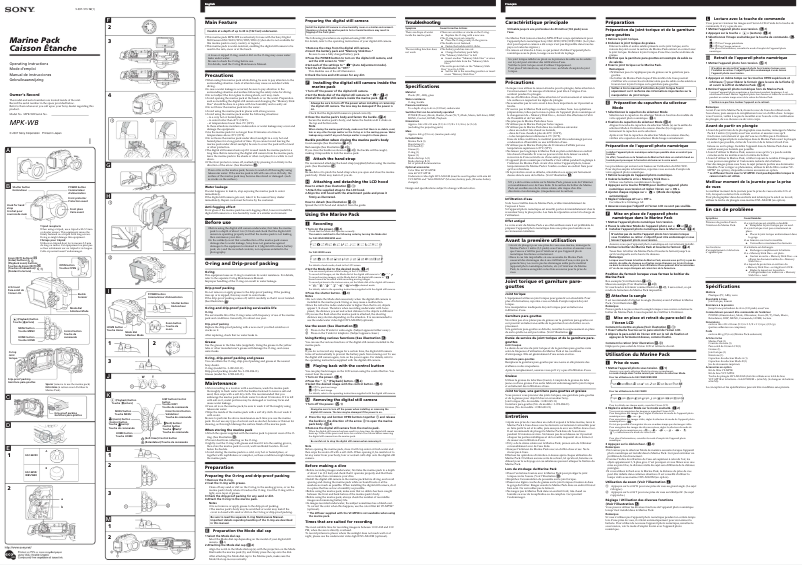 Page 1 de la notice Manuel utilisateur Sony MPK-WB
