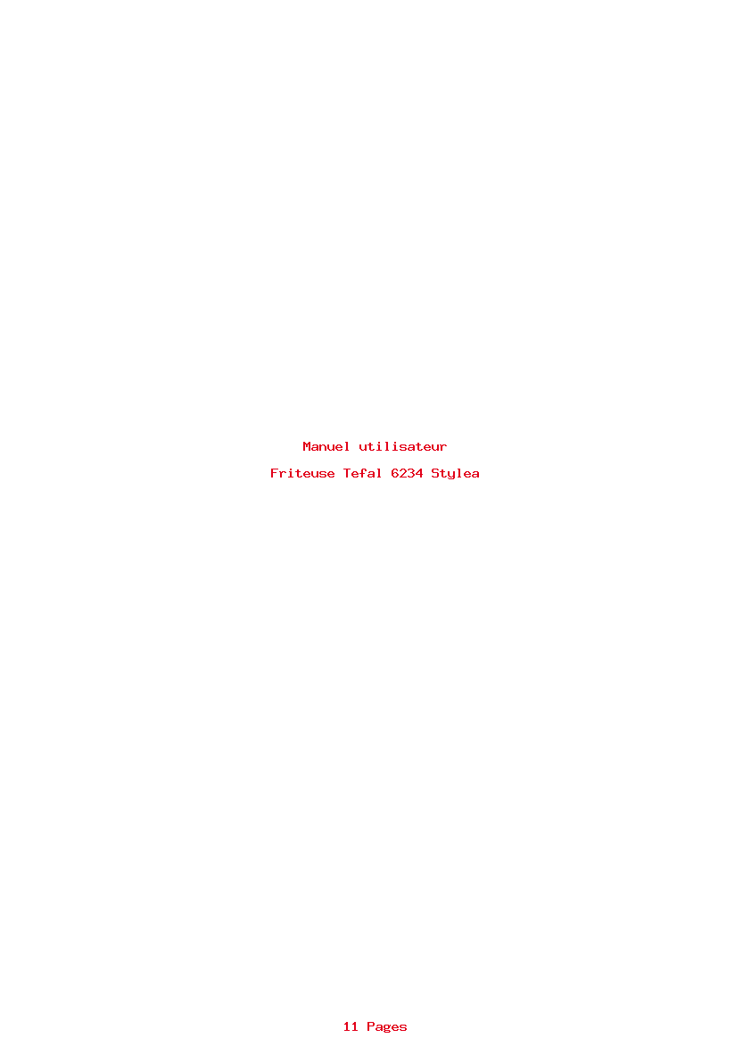 Page 1 de la notice Manuel utilisateur Tefal 6234 Stylea