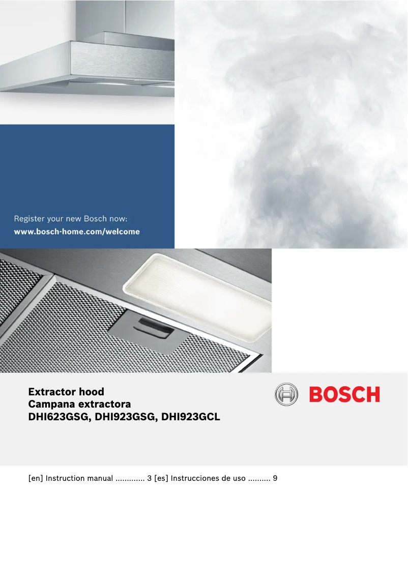 Page 1 de la notice Manuel utilisateur Bosch DHI923GSG