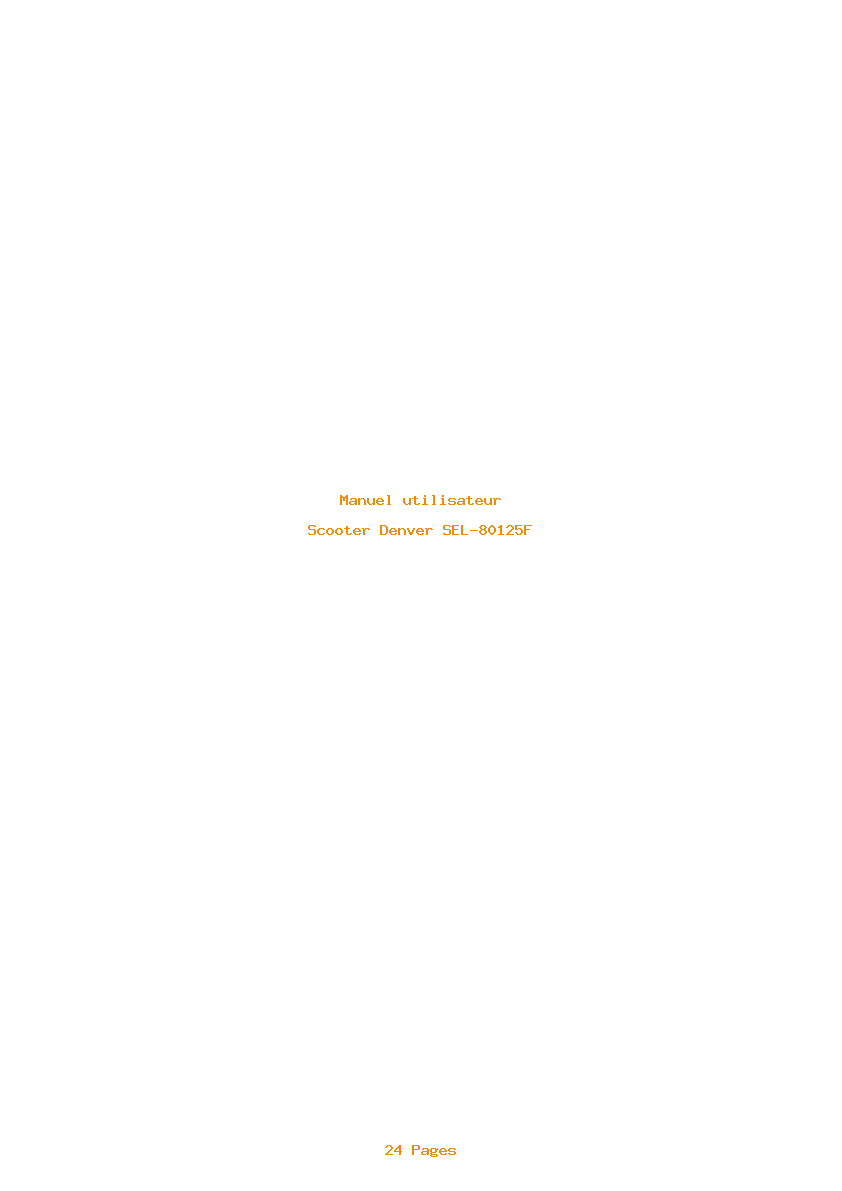 Page 1 de la notice Manuel utilisateur Denver SEL-80125F