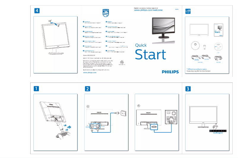 Page 1 de la notice Guide de démarrage rapide Philips 163V5LSB23