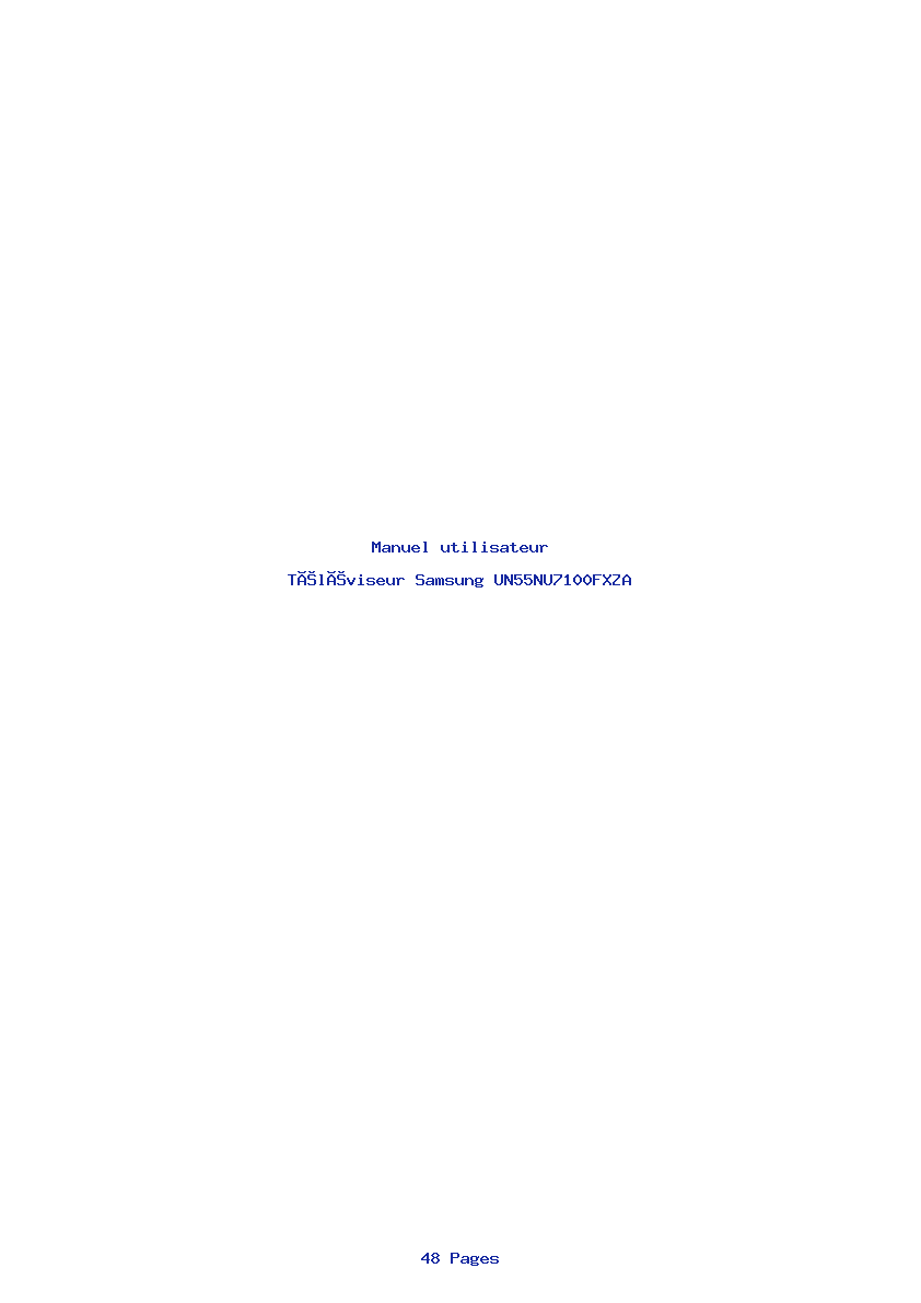 Page 1 de la notice Manuel utilisateur Samsung UN55NU7100FXZA