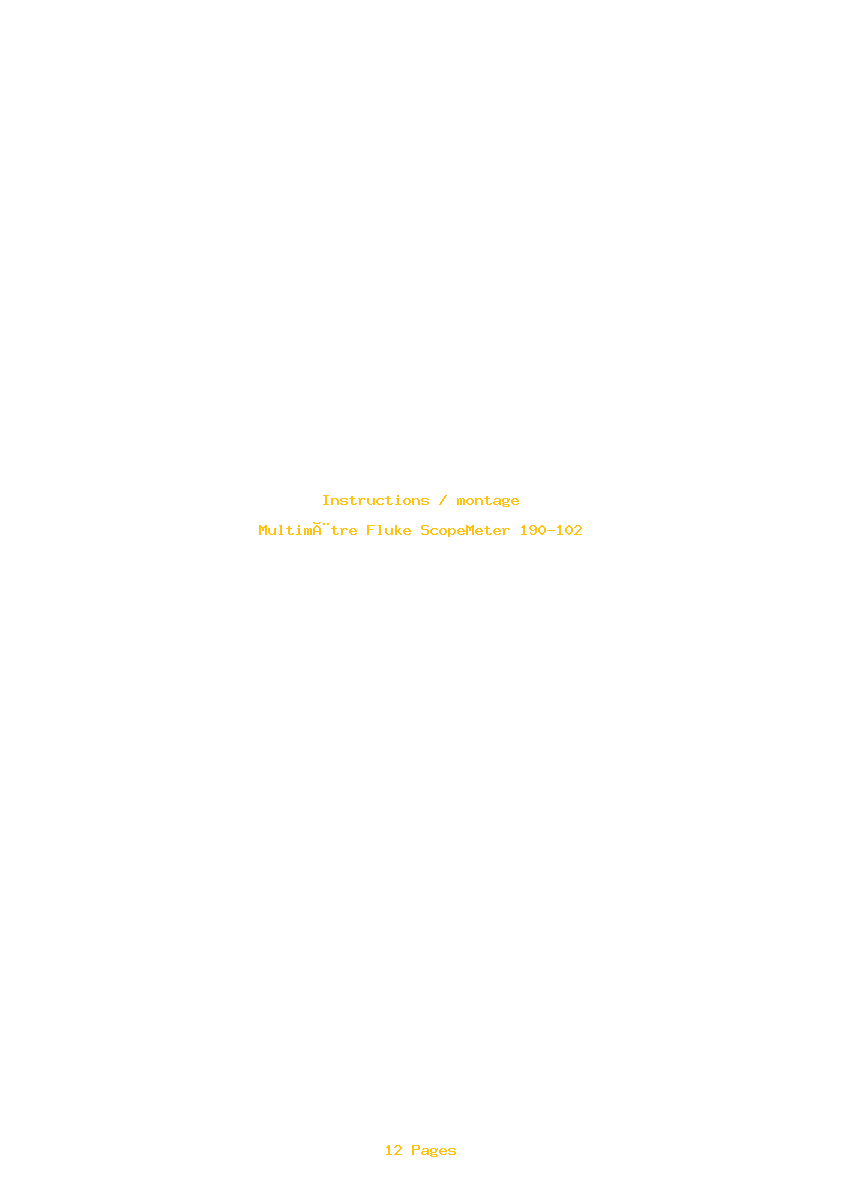 Page 1 de la notice Instructions / montage Fluke ScopeMeter 190-102