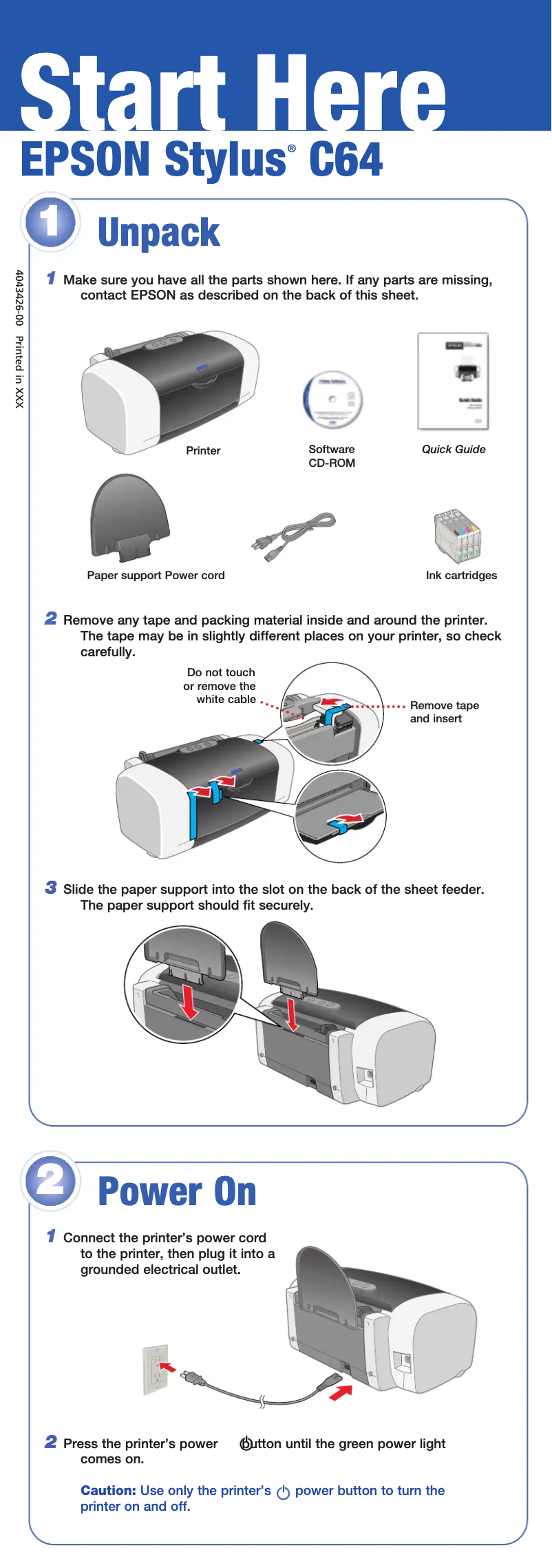 Página 1 del manual Manual de usuario Epson Stylus C64