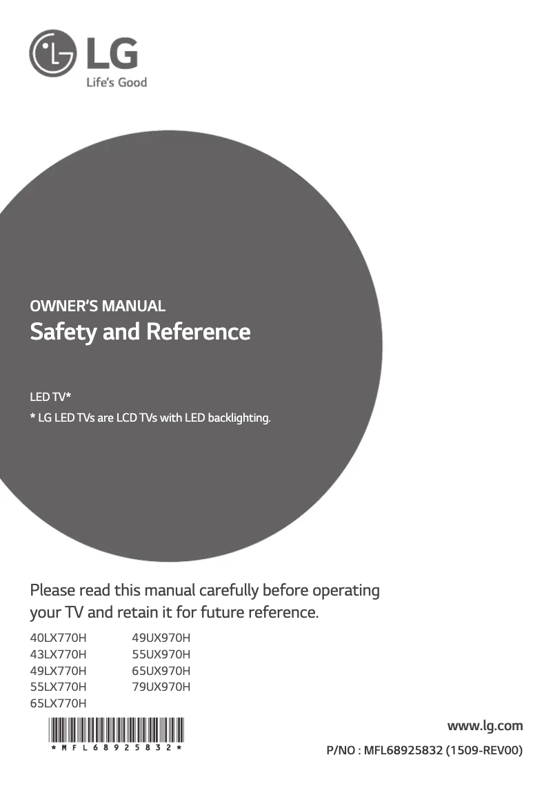 Page 1 de la notice Manuel utilisateur LG 79UX970H