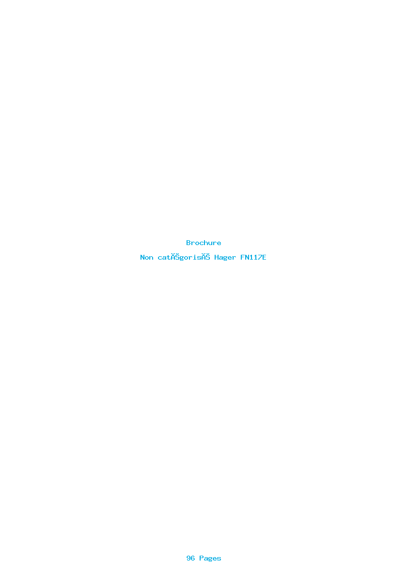 Page 1 de la notice Brochure Hager FN117E