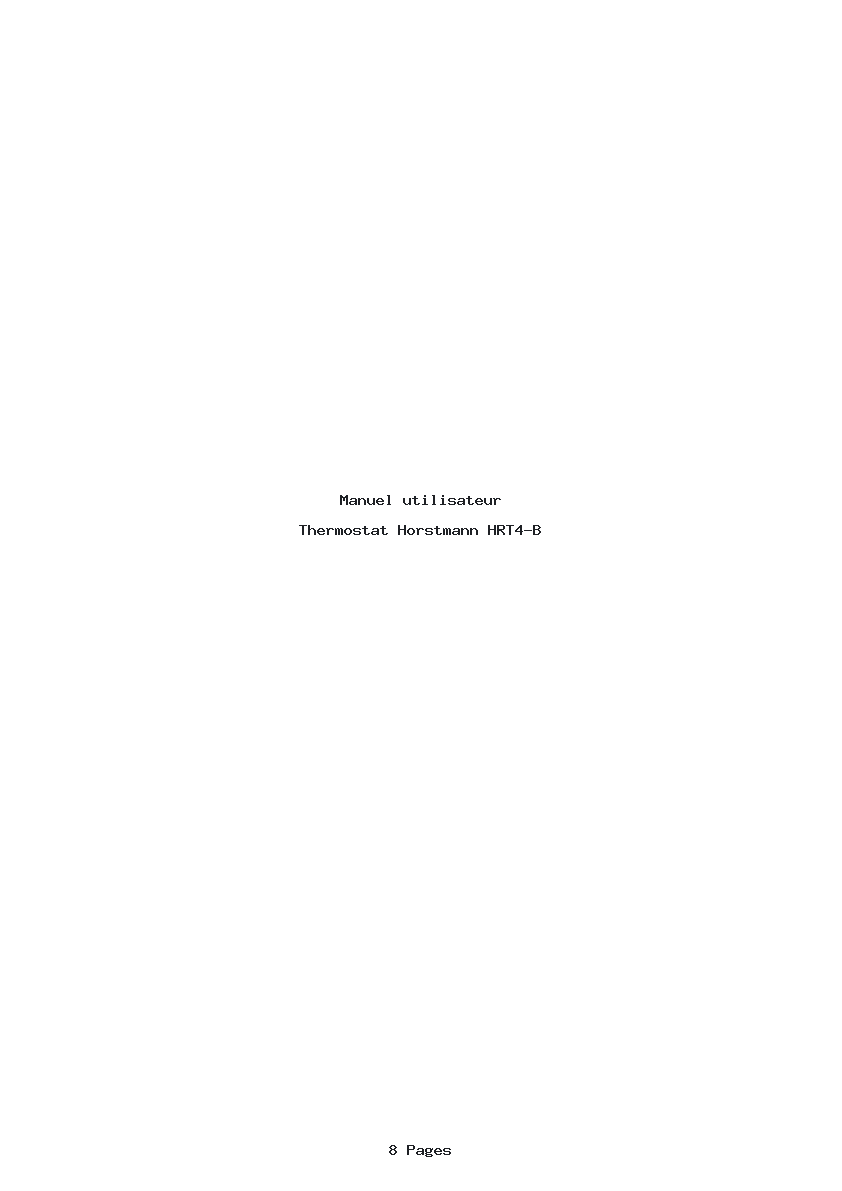 Page 1 de la notice Manuel utilisateur Horstmann HRT4-B