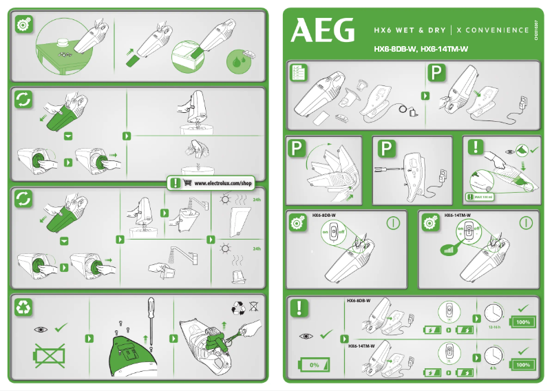 Page 1 de la notice Manuel utilisateur AEG HX6-8DB-W