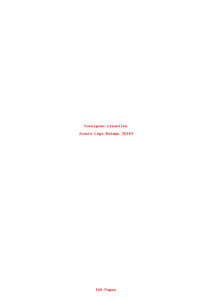 Page 1 de la notice Consignes visuelles Lego Batman 76183