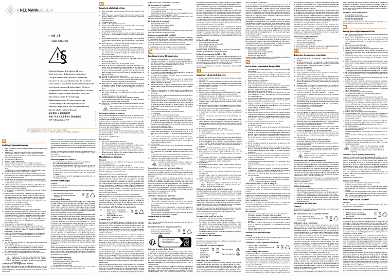Page 1 de la notice Instructions / montage Neumann MT 48