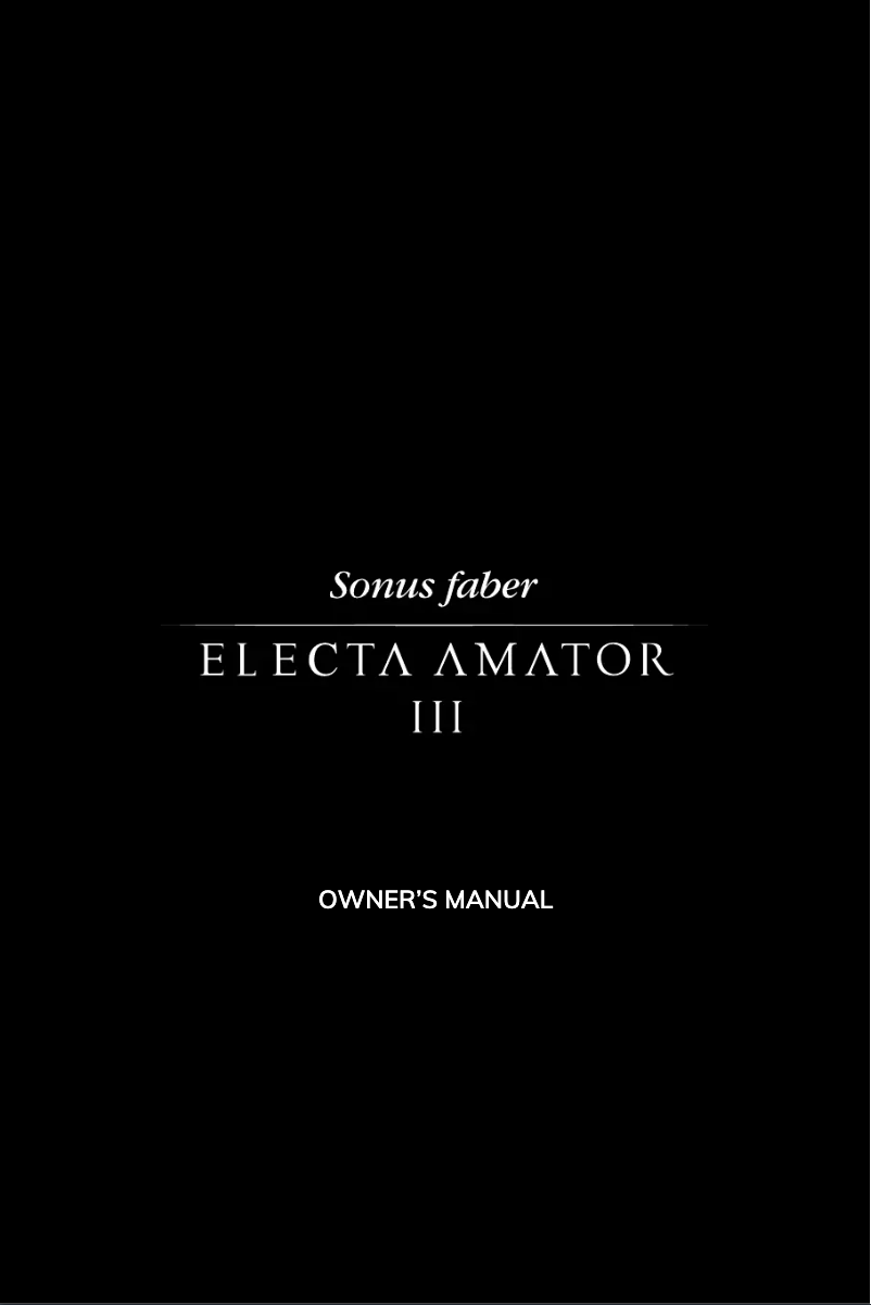Página 1 del manual Manual de usuario Sonus Faber Electa Amator III