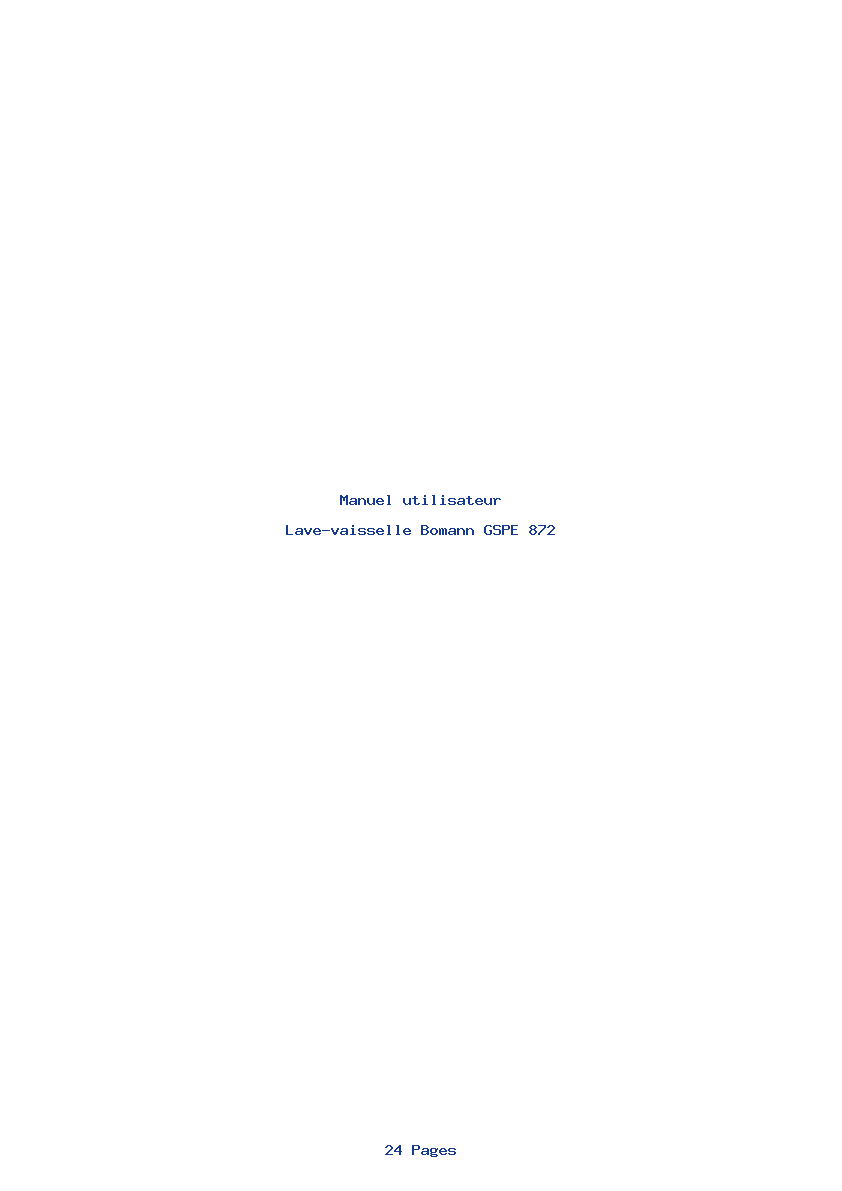 Page 1 de la notice Manuel utilisateur Bomann GSPE 872