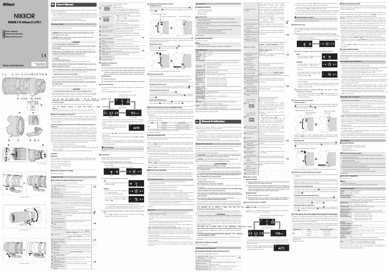 Page 1 de la notice Manuel utilisateur Nikon Nikkor Z 70-200mm f/2.8 VR S