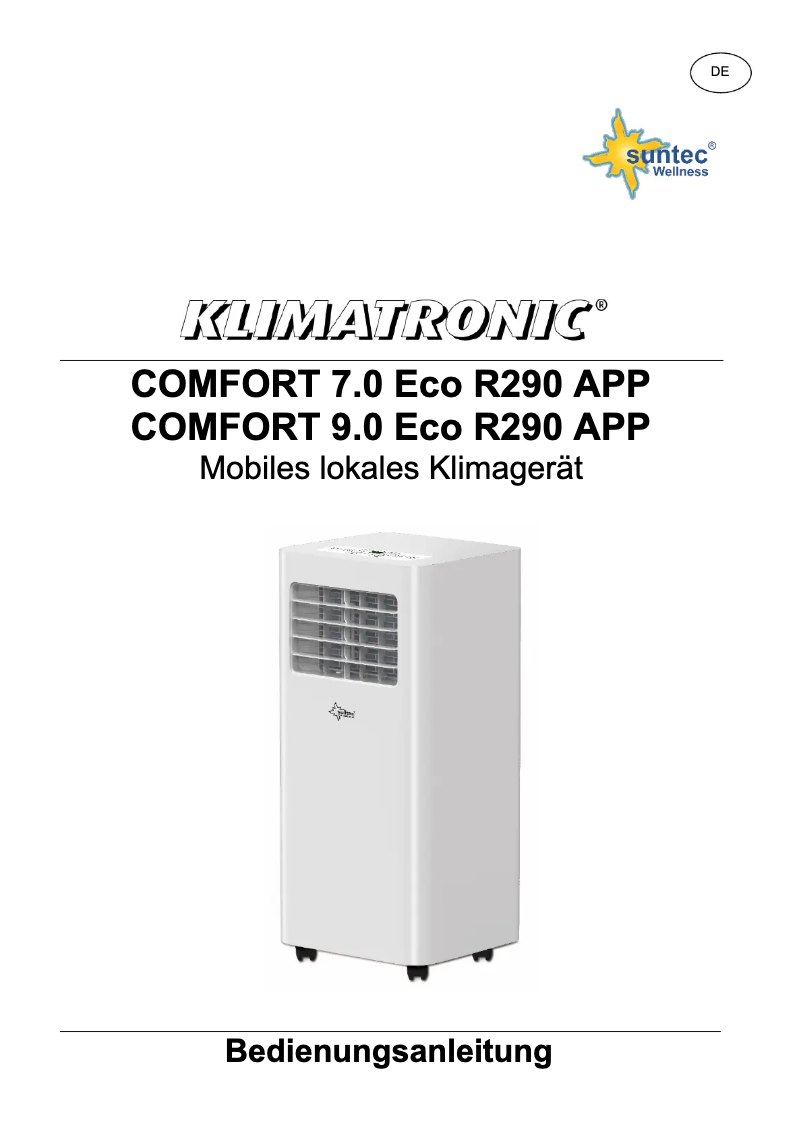 Page 1 de la notice Manuel utilisateur Suntec Comfort 7.0 Eco R290 App