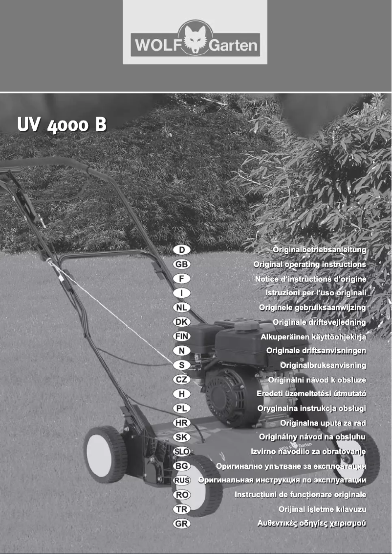 Page 1 de la notice Manuel utilisateur Wolf Garten Select 4000