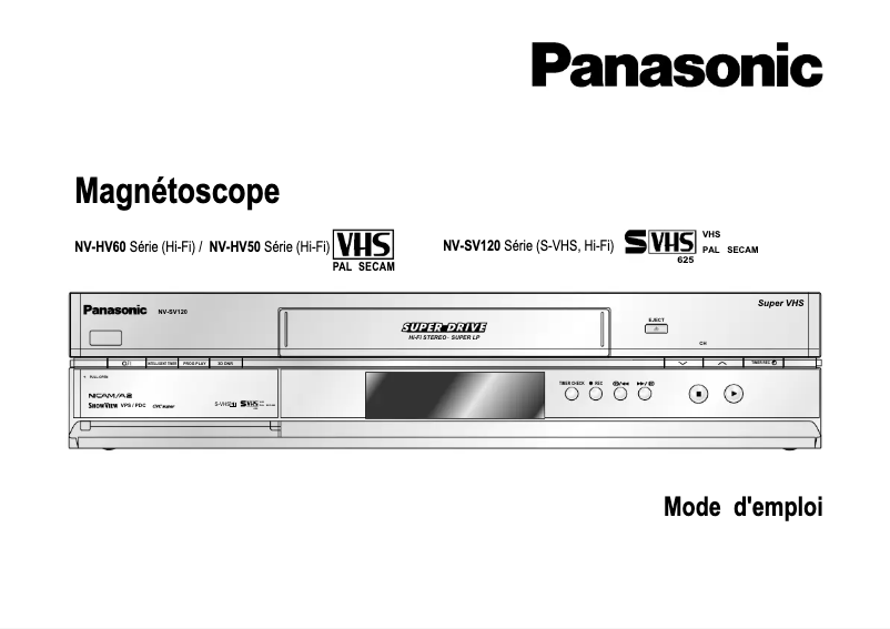 Page 1 de la notice Manuel utilisateur Panasonic NV-SV120
