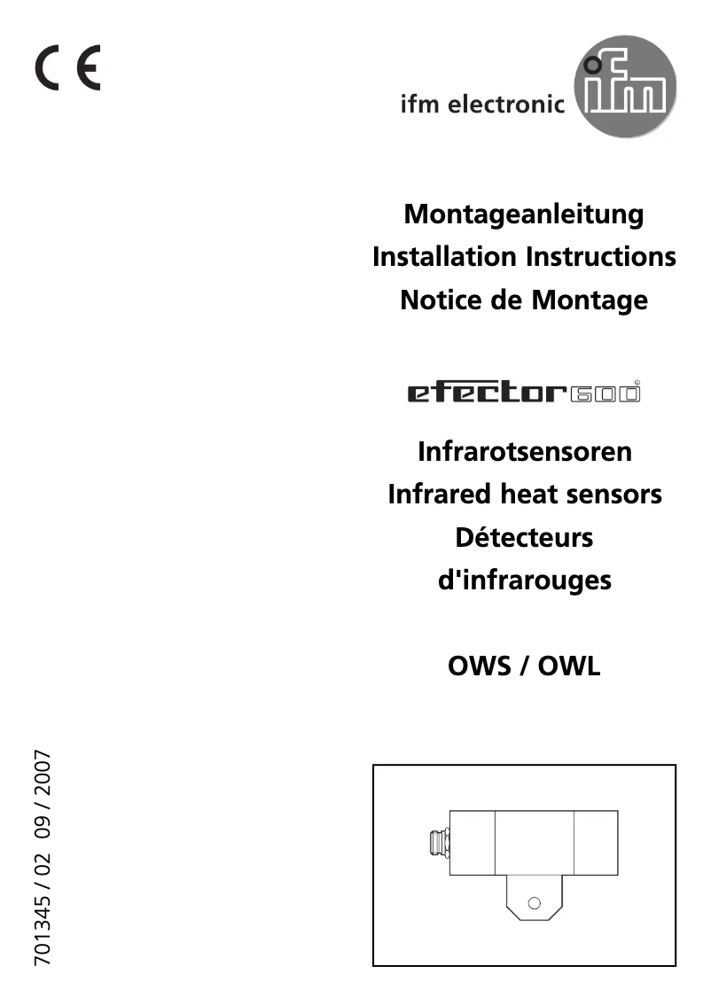 Page 1 de la notice Manuel utilisateur IFM OW0003