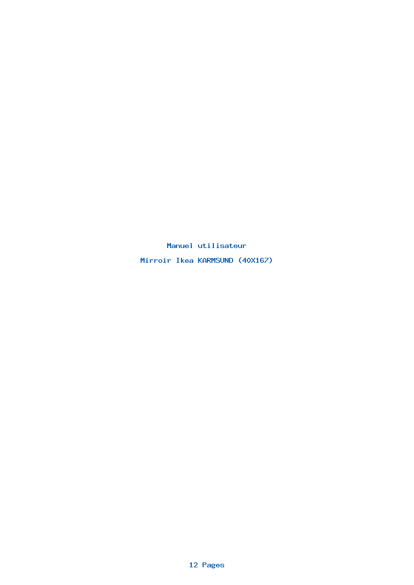 Page 1 de la notice Manuel utilisateur Ikea KARMSUND (40X167)