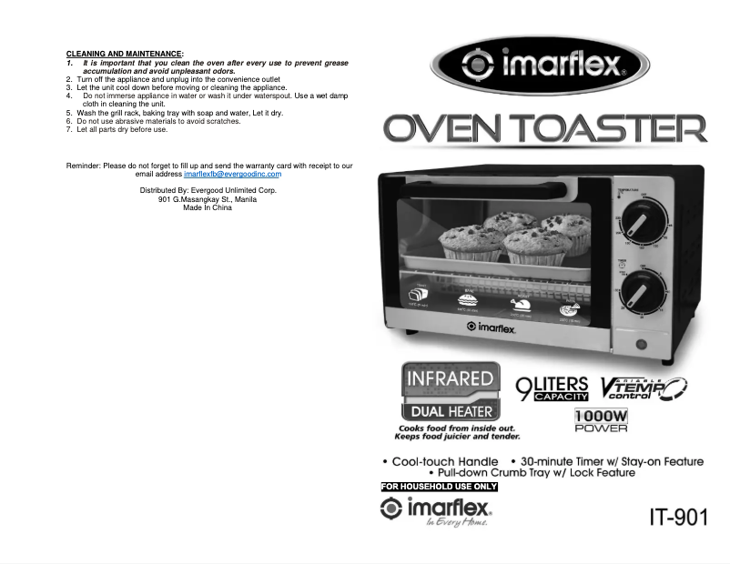 Page 1 de la notice Manuel utilisateur Imarflex IT-901