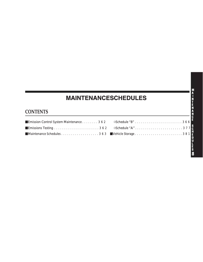 Page 1 of the manual Use and Maintenance Manual Dodge Durango (2005)