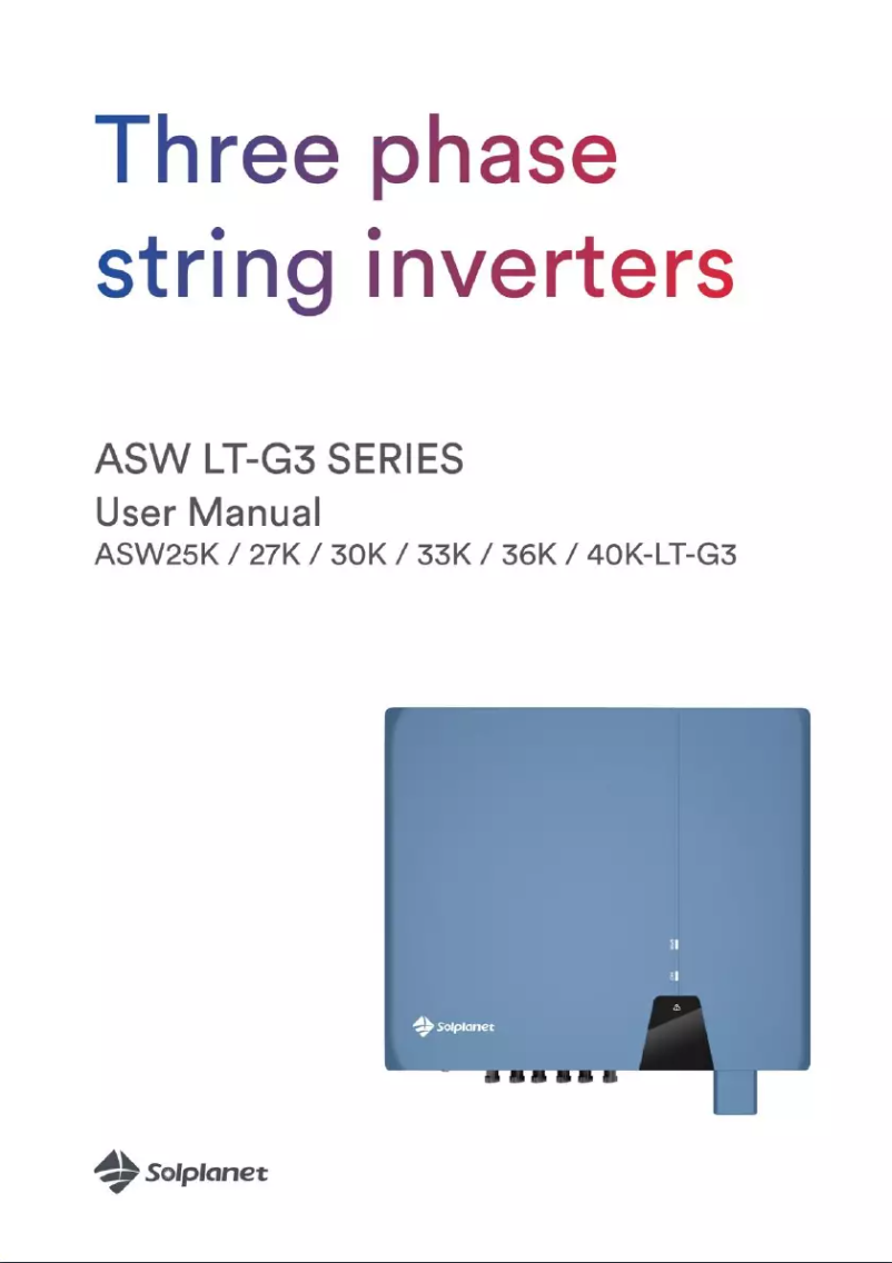 Página 1 del manual Manual de usuario Solplanet ASW20K-LT-G2-Pro