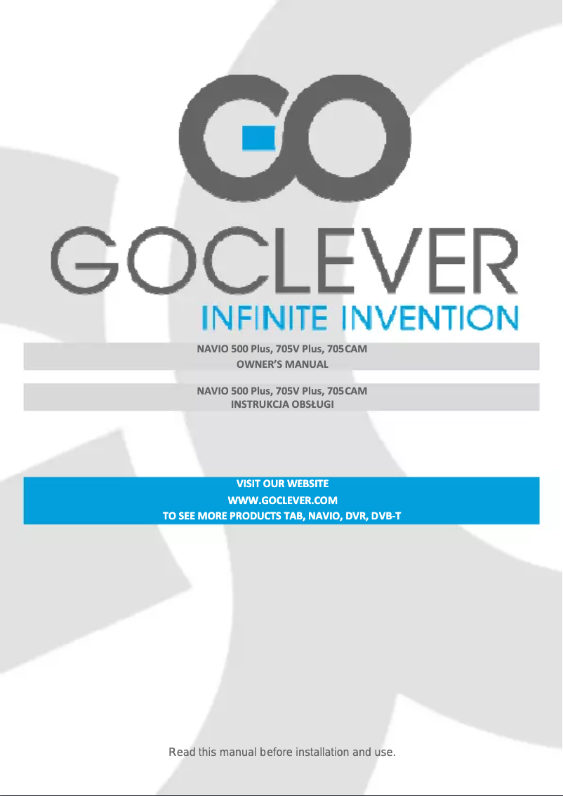 Página 1 del manual Manual de usuario GoClever NAVIO 705CAM