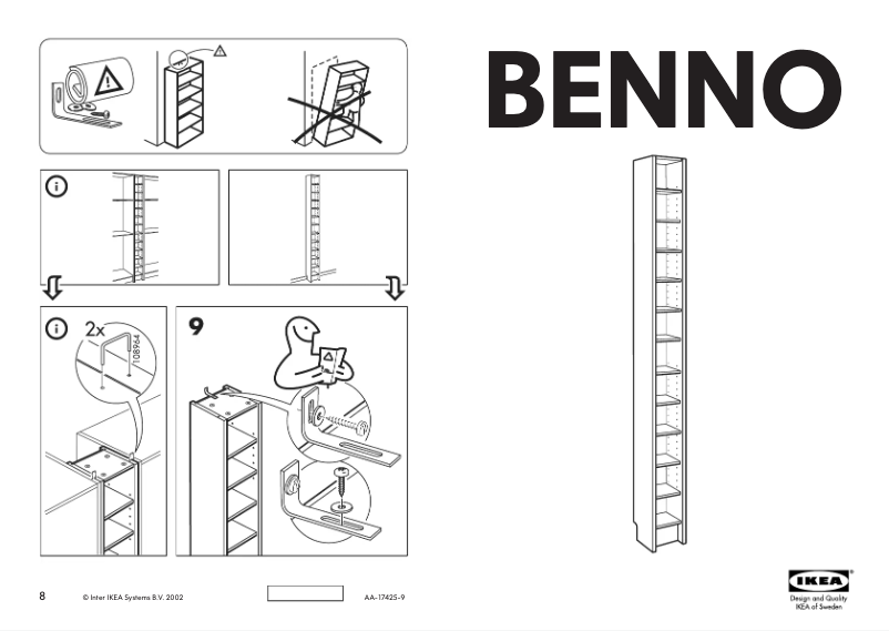 Page 1 de la notice Manuel utilisateur Ikea BENNO