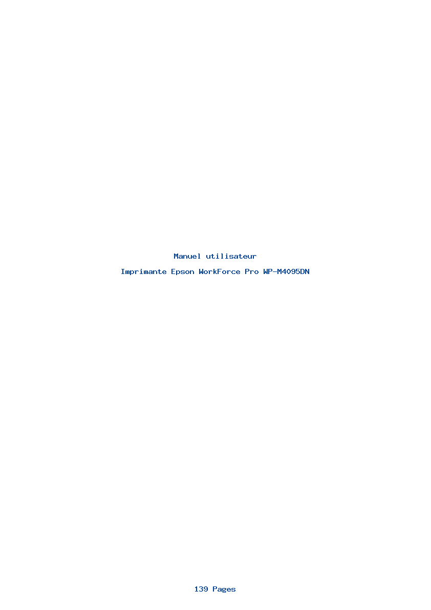 Page 1 de la notice Manuel utilisateur Epson WorkForce Pro WP-M4095DN