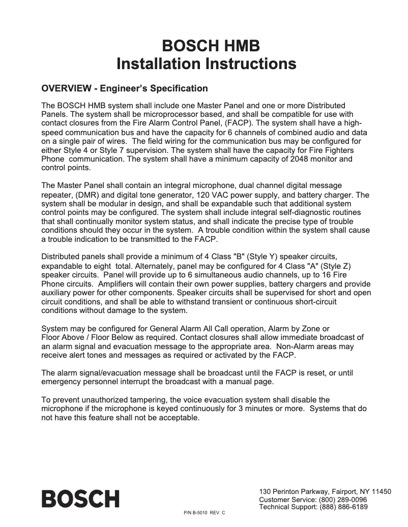 Page 1 of the manual User Manual Bosch MB-PWR