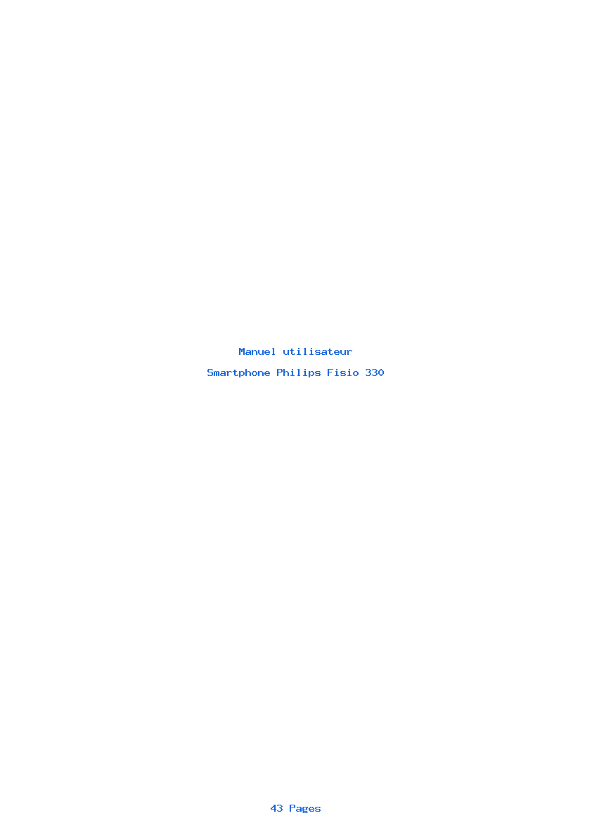 Page 1 de la notice Manuel utilisateur Philips Fisio 330