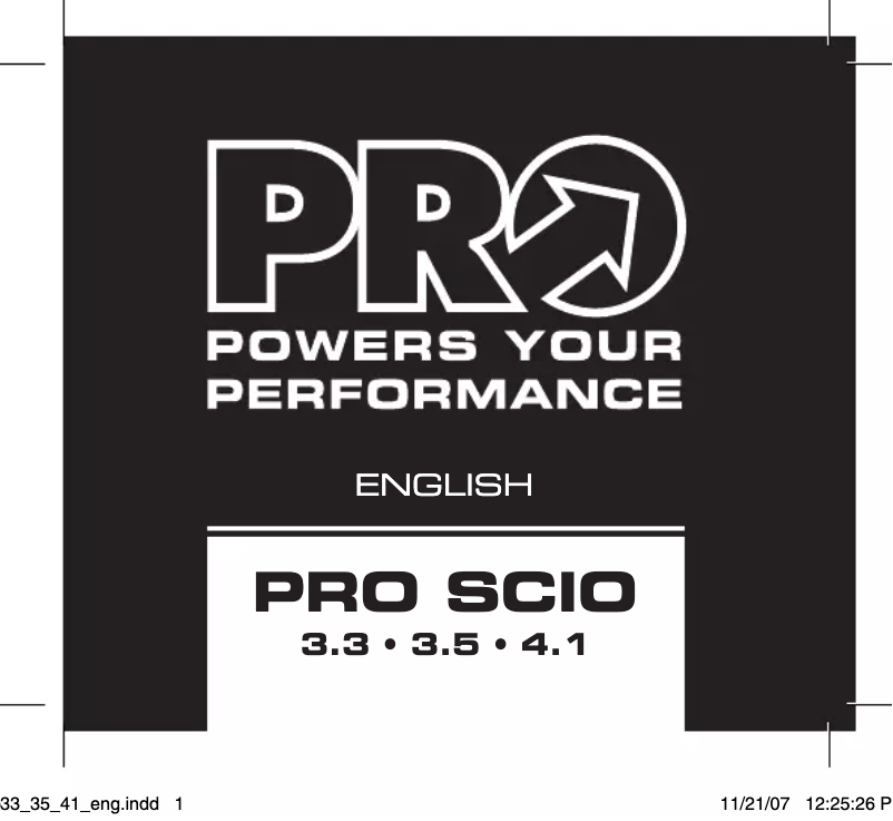 Page 1 de la notice Manuel utilisateur Pro Scio 3.3