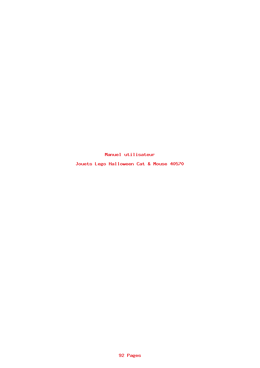 Page 1 de la notice Manuel utilisateur Lego Halloween Cat & Mouse 40570