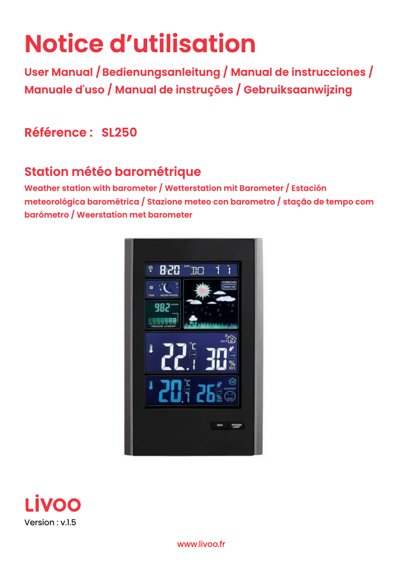 Página 1 del manual Manual de usuario Livoo SL250