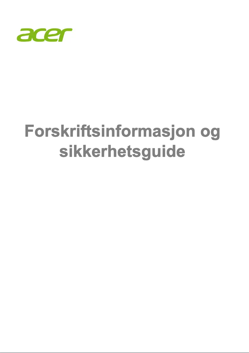 Page 1 de la notice Instructions de sécurité Acer Nitro 16