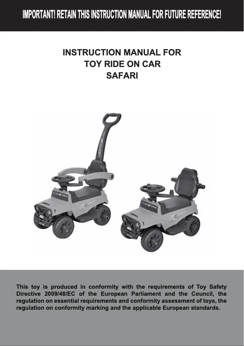 Page 1 de la notice Manuel utilisateur Chipolino Safari