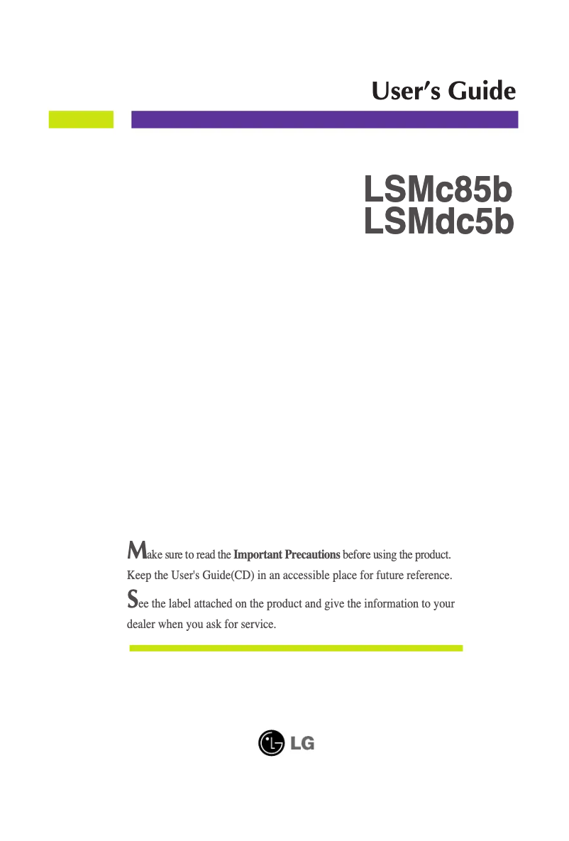 Page 1 de la notice Manuel utilisateur LG LSM2150