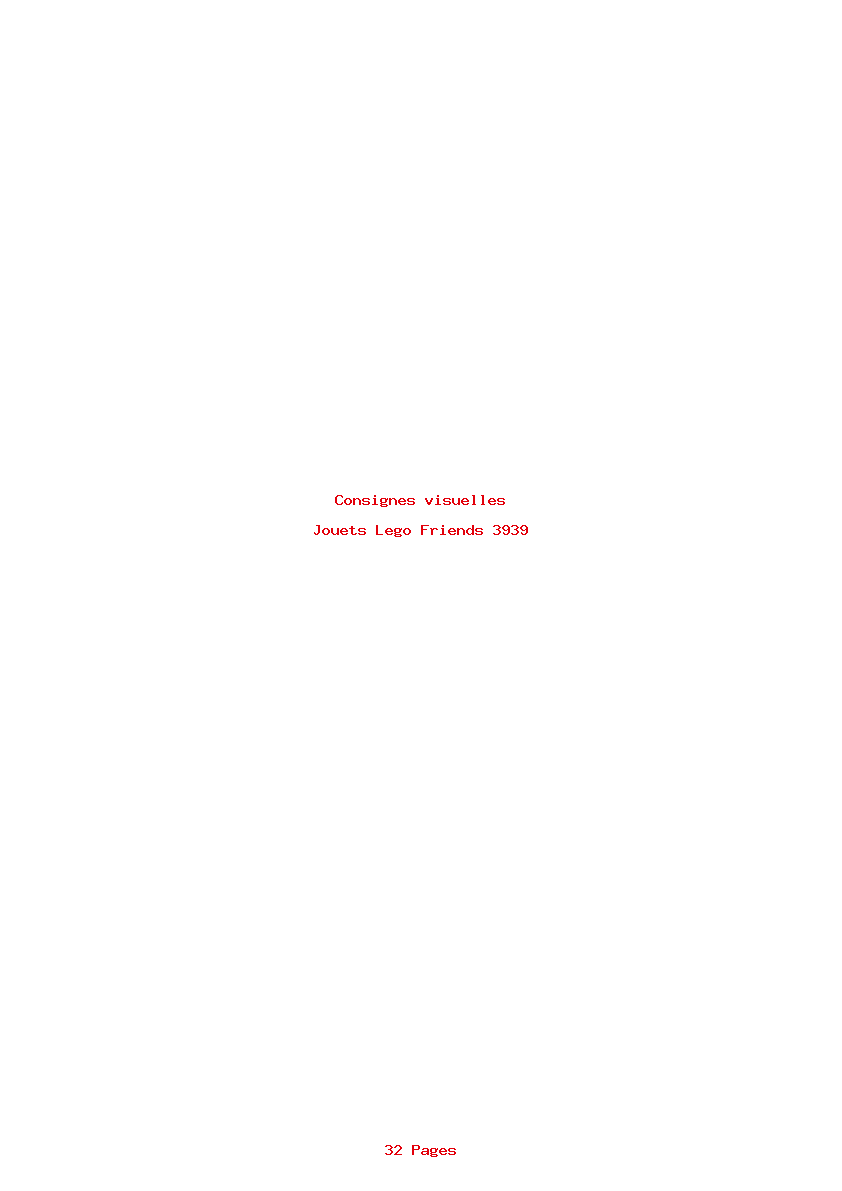 Page 1 de la notice Consignes visuelles Lego Friends 3939