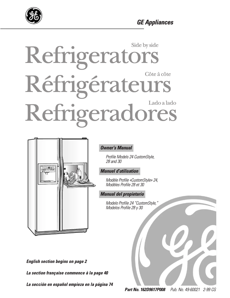 Page n°1 - Manuel d'utilisation et d'entretien GE Profile Performance TFT28PFDWW